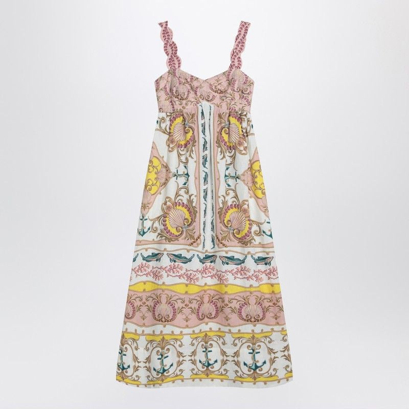 FARM RIO Linen-Blend Mini Dress with Nautical Print