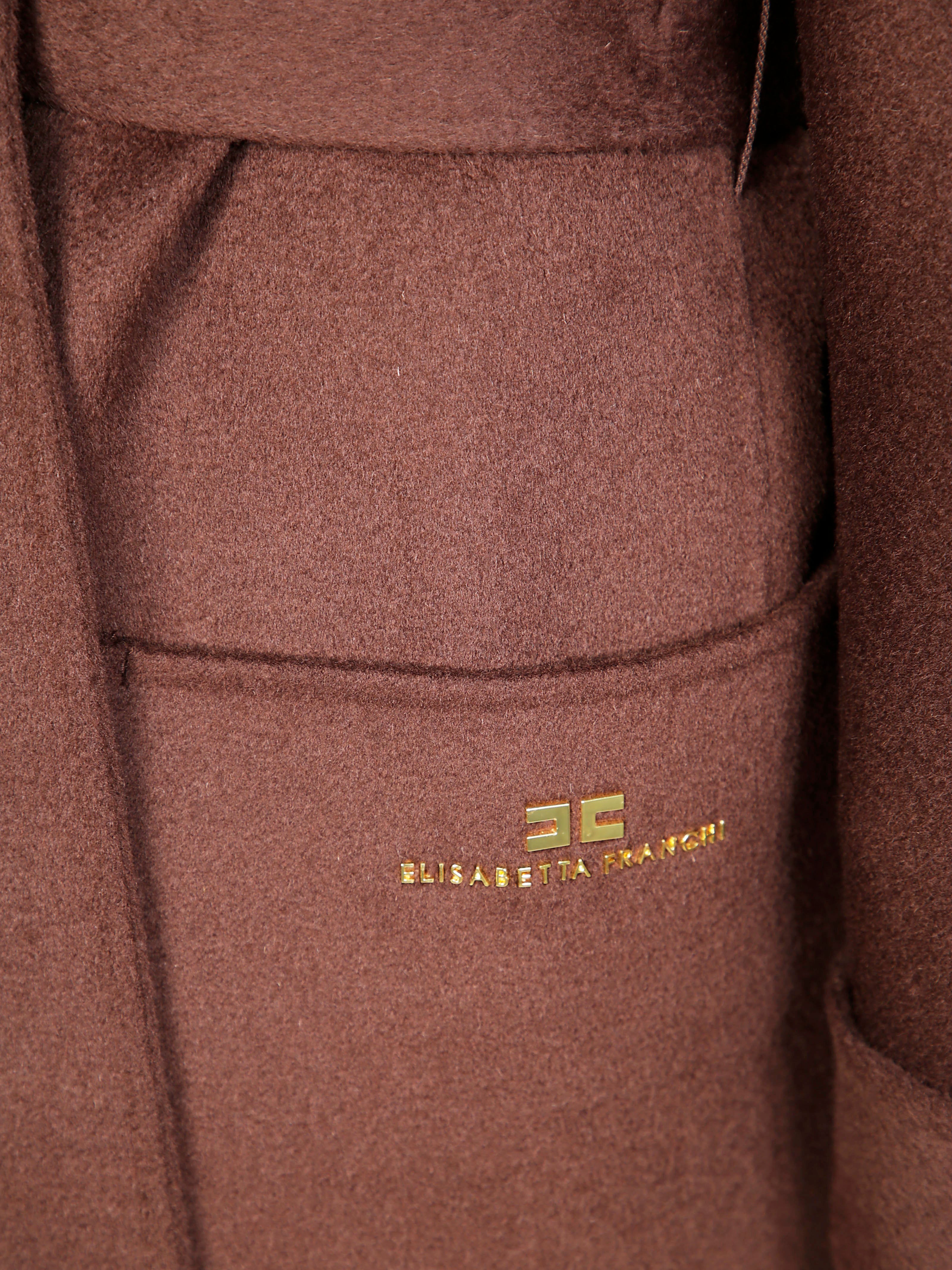 ELISABETTA FRANCHI Wool Jacket with Belt for Men