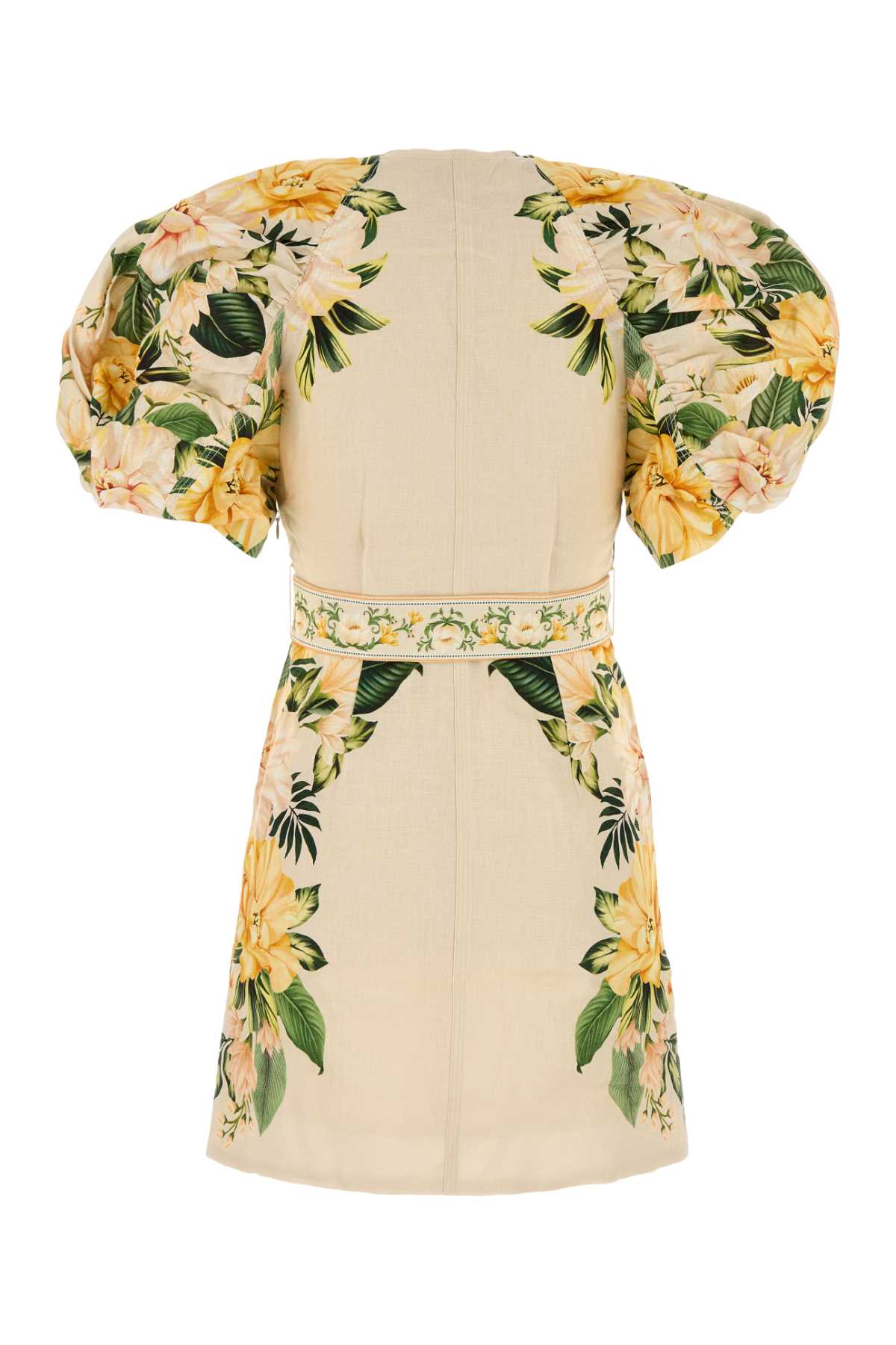 FARM RIO Garden Cascade Mini Dress with Puffy Sleeves