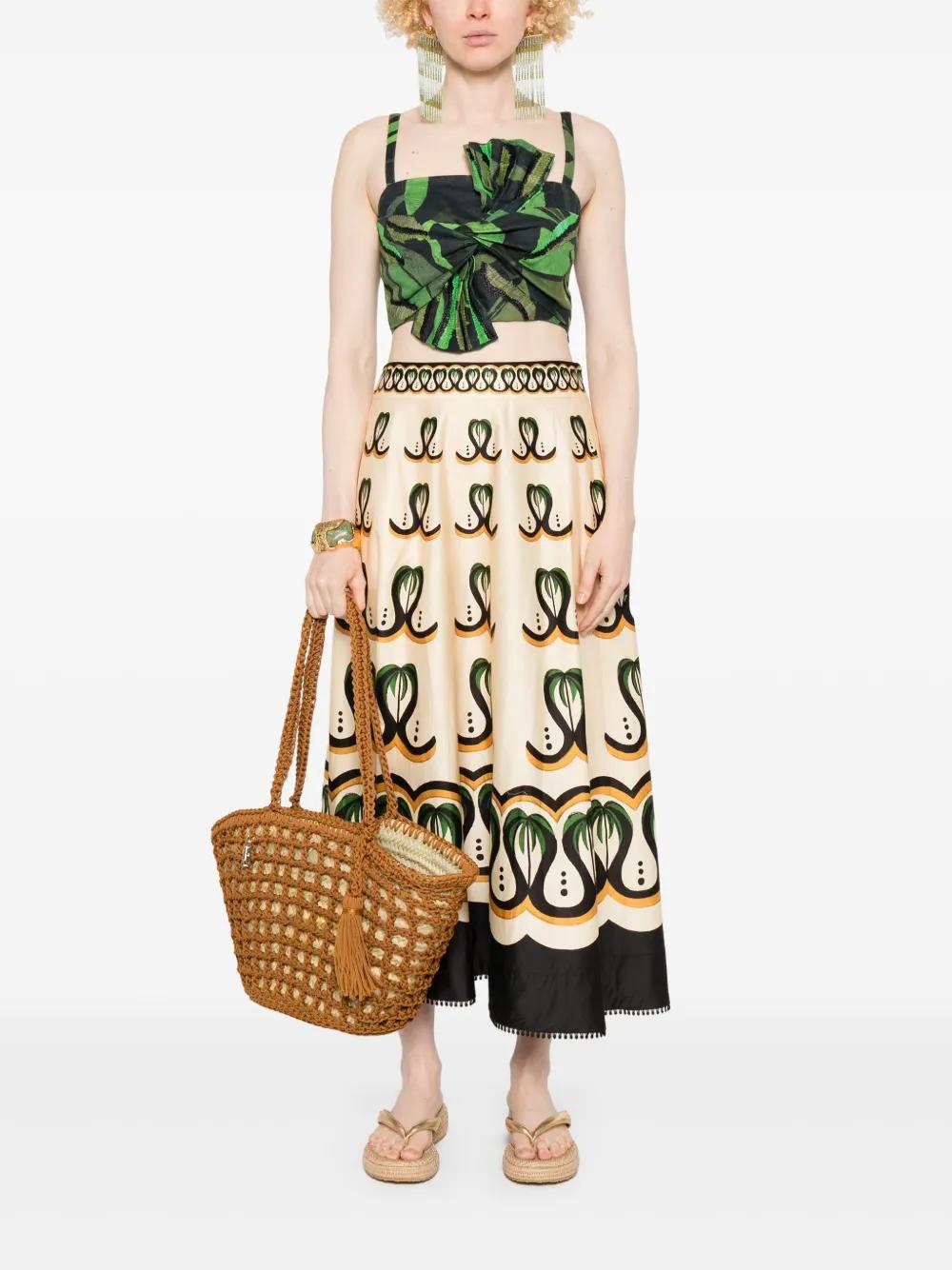 FARM RIO Cropped Knot Detail Mini Top with Adjustable Straps