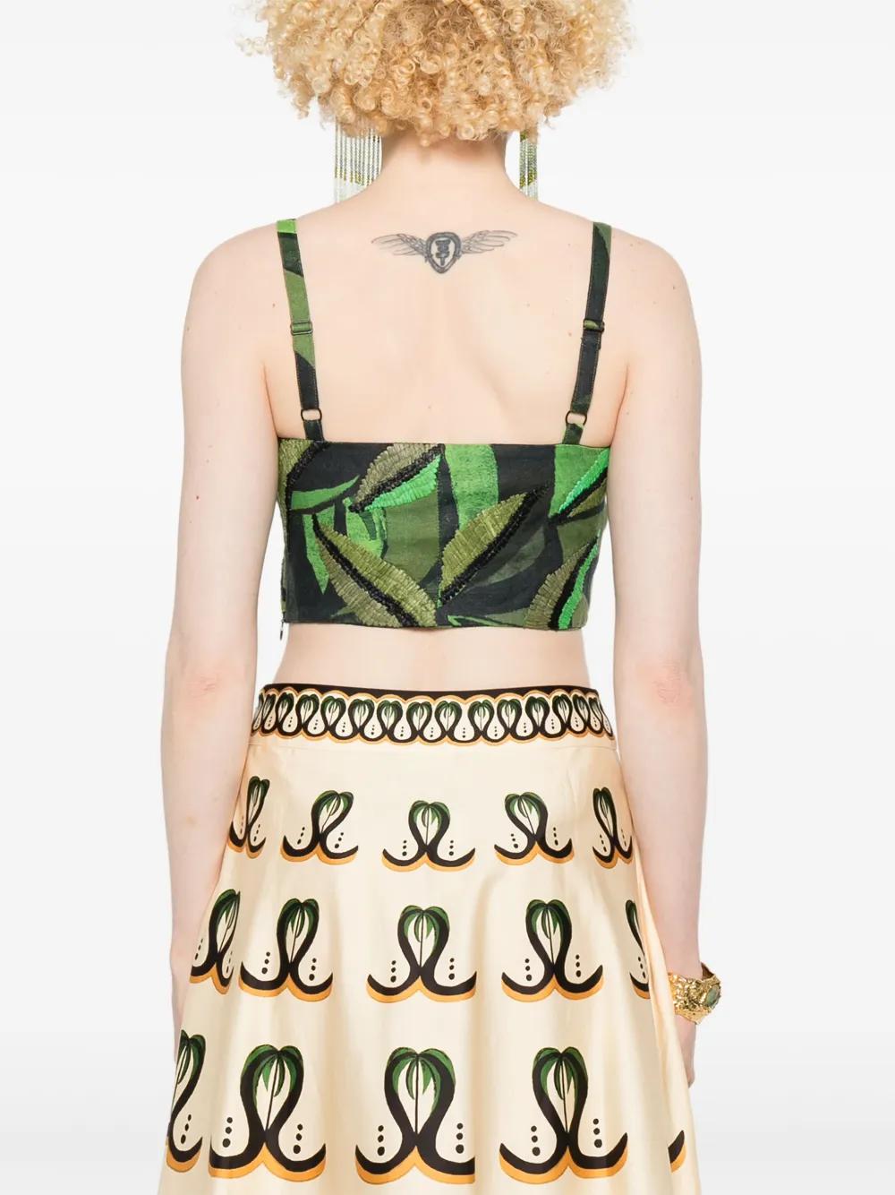 FARM RIO Cropped Knot Detail Mini Top with Adjustable Straps