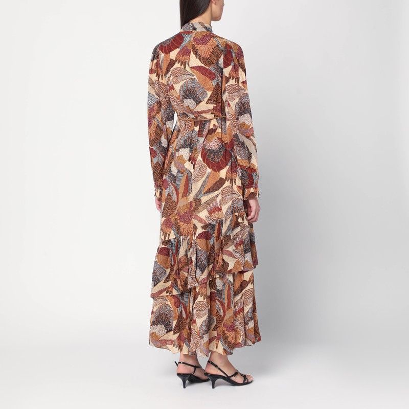 FARM RIO Fluid Long Dress with Parrot Pattern