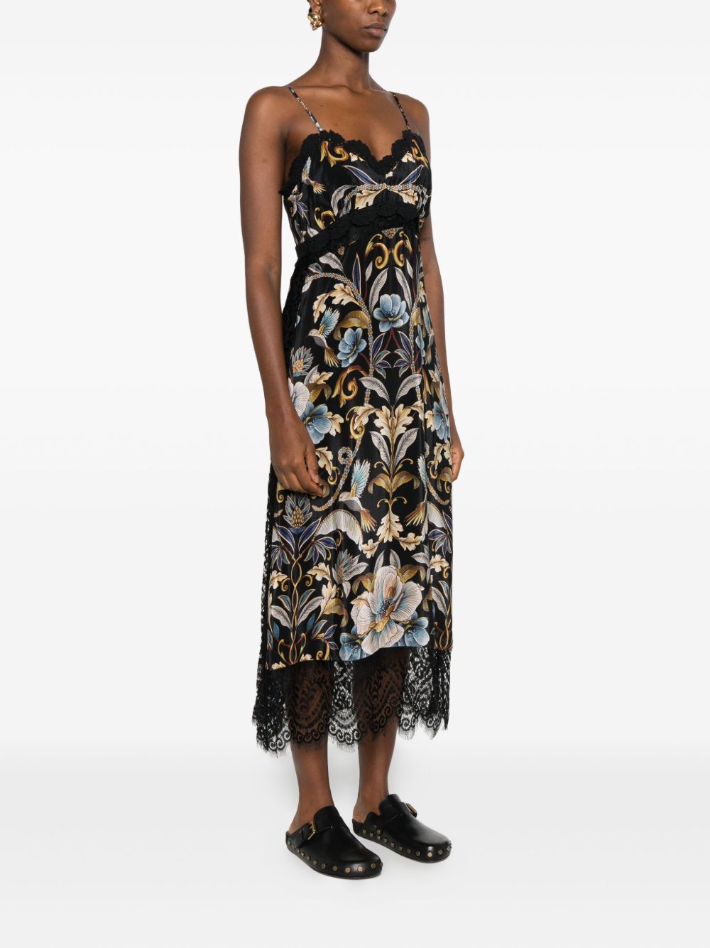 FARM RIO Floral Maxi Dress with Lace Trim for Women