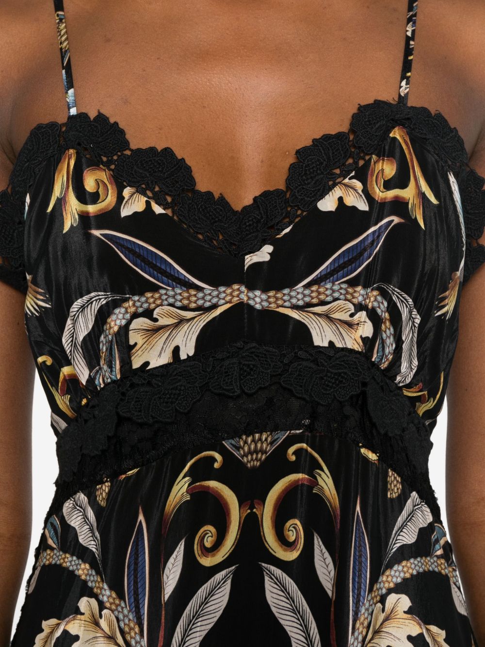 FARM RIO Floral Maxi Dress with Lace Trim for Women