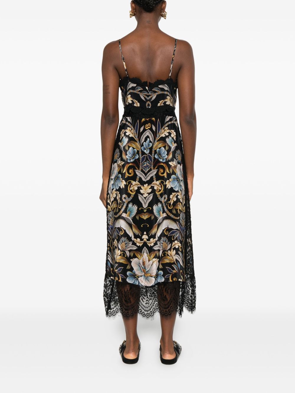 FARM RIO Floral Maxi Dress with Lace Trim for Women