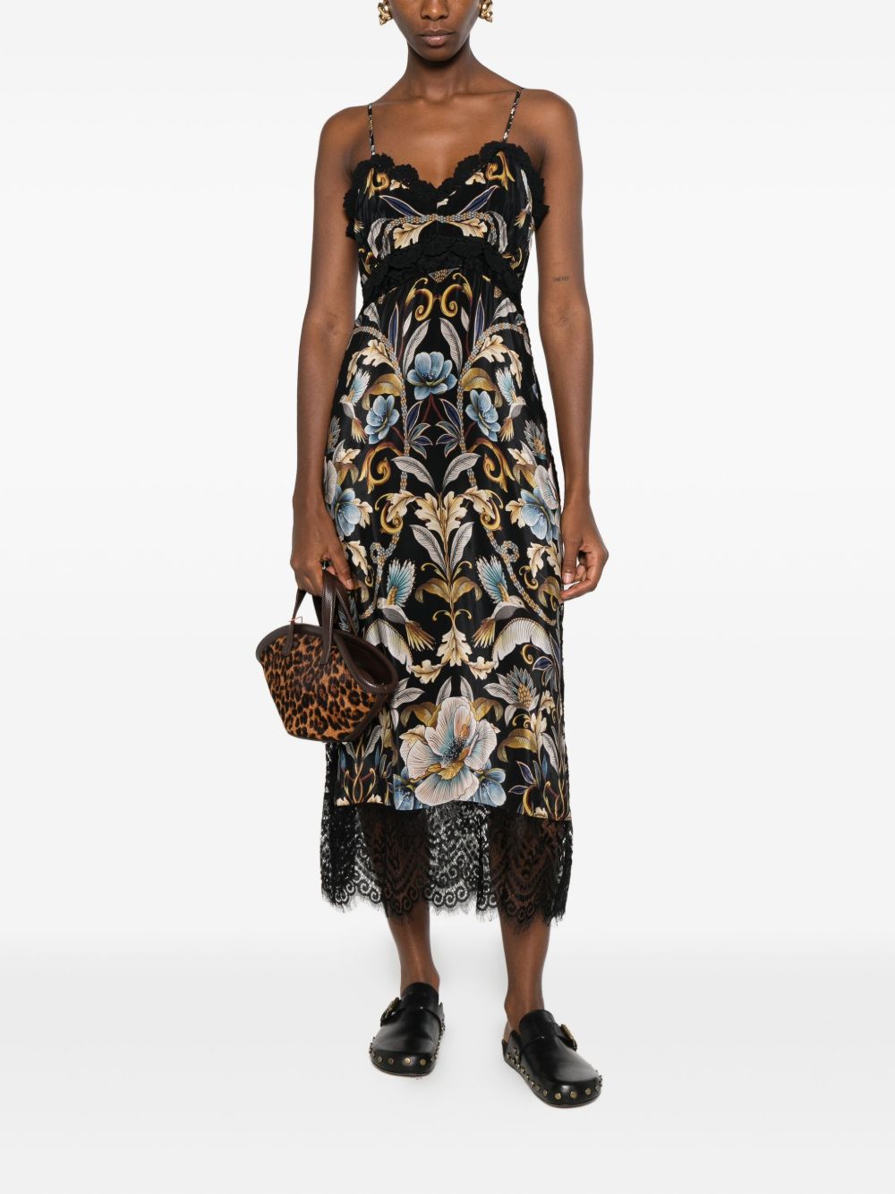 FARM RIO Floral Maxi Dress with Lace Trim for Women