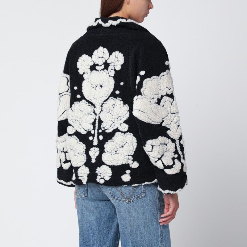 FARM RIO Mini Double-Breasted Floral Embroidered Short Jacket