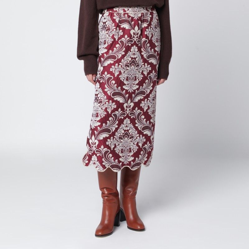 FARM RIO Elegant Jacquard Midi Skirt