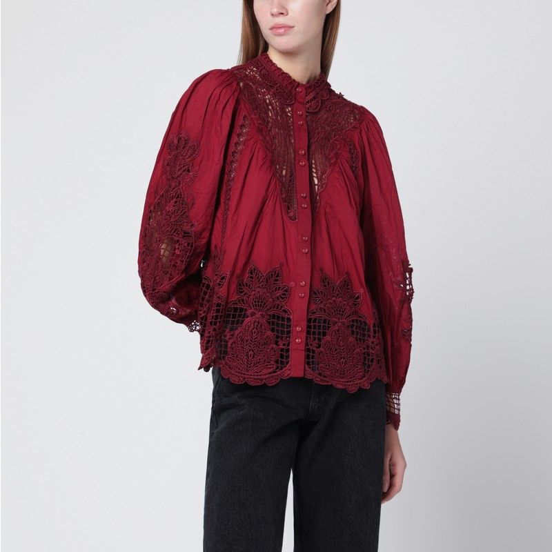 FARM RIO Berry Garden Blouse in Guipure Lace - Women’s FW25