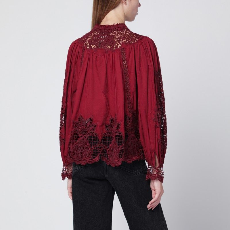 FARM RIO Berry Garden Blouse in Guipure Lace - Women’s FW25