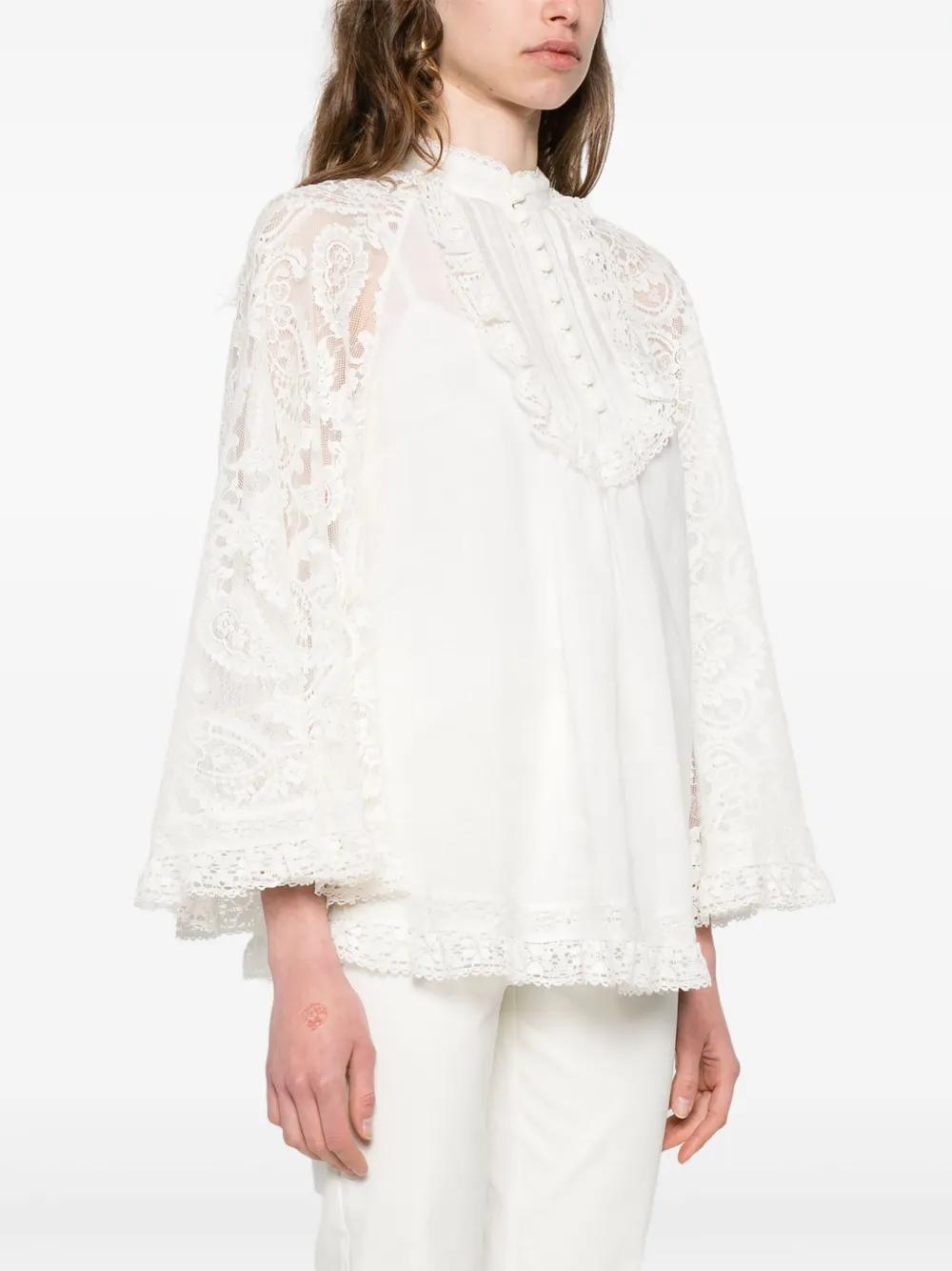 ZIMMERMANN Ruffled Ramie Blouse - Size 0P, 0, 1, 2, 3, 4