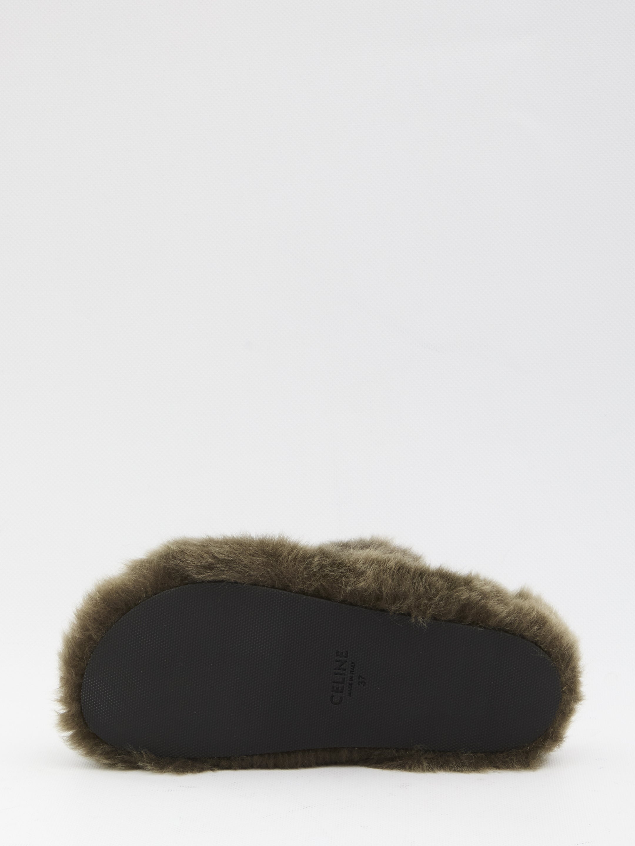CELINE Fur Shearling Slide Sandals - Size IT