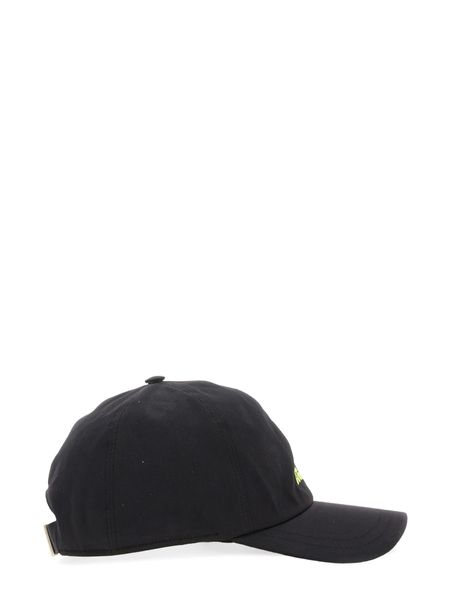 MSGM Embroidered Raffia Baseball Cap