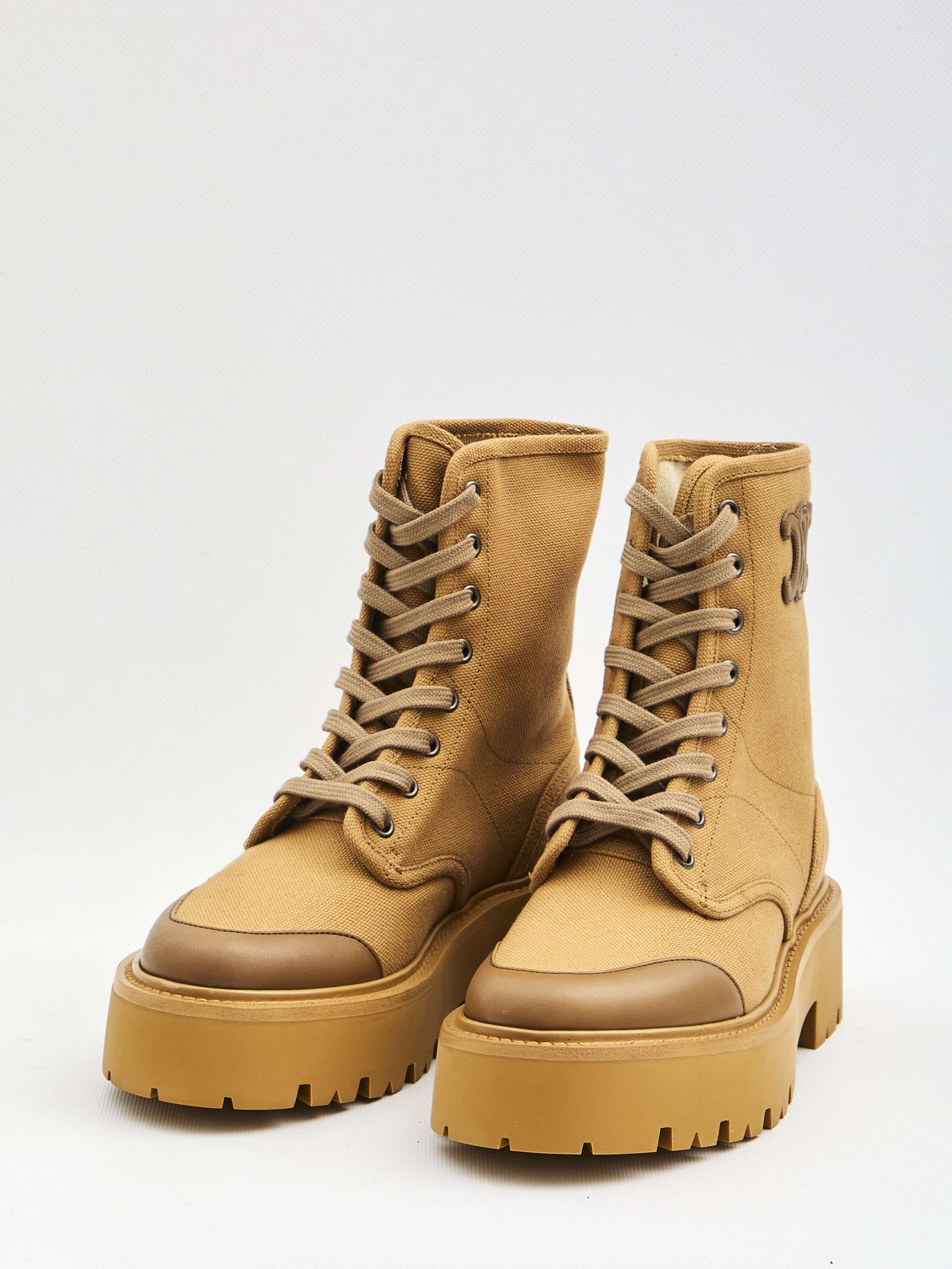 CELINE Bulky Lace-Up Boot with 4.5 cm Heel Height