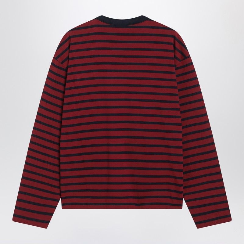 PRADA Striped Longsleeve T-Shirt with Distressed Details