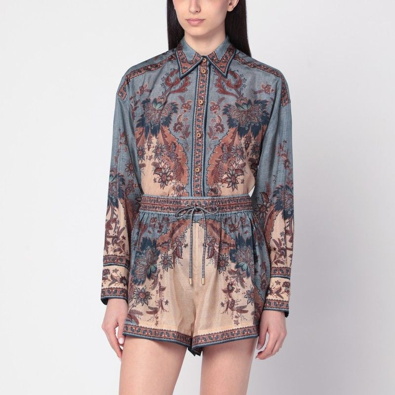 ZIMMERMANN Ascension Floral Print Silk Shirt - Relaxed Fit