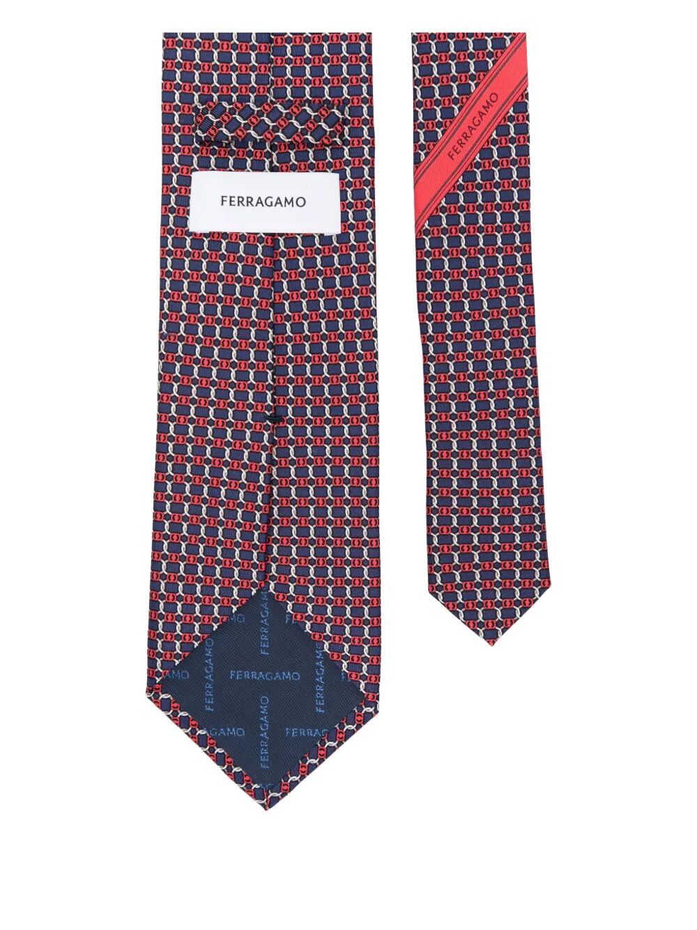 Ferragamo Geometric-Pattern Silk Tie