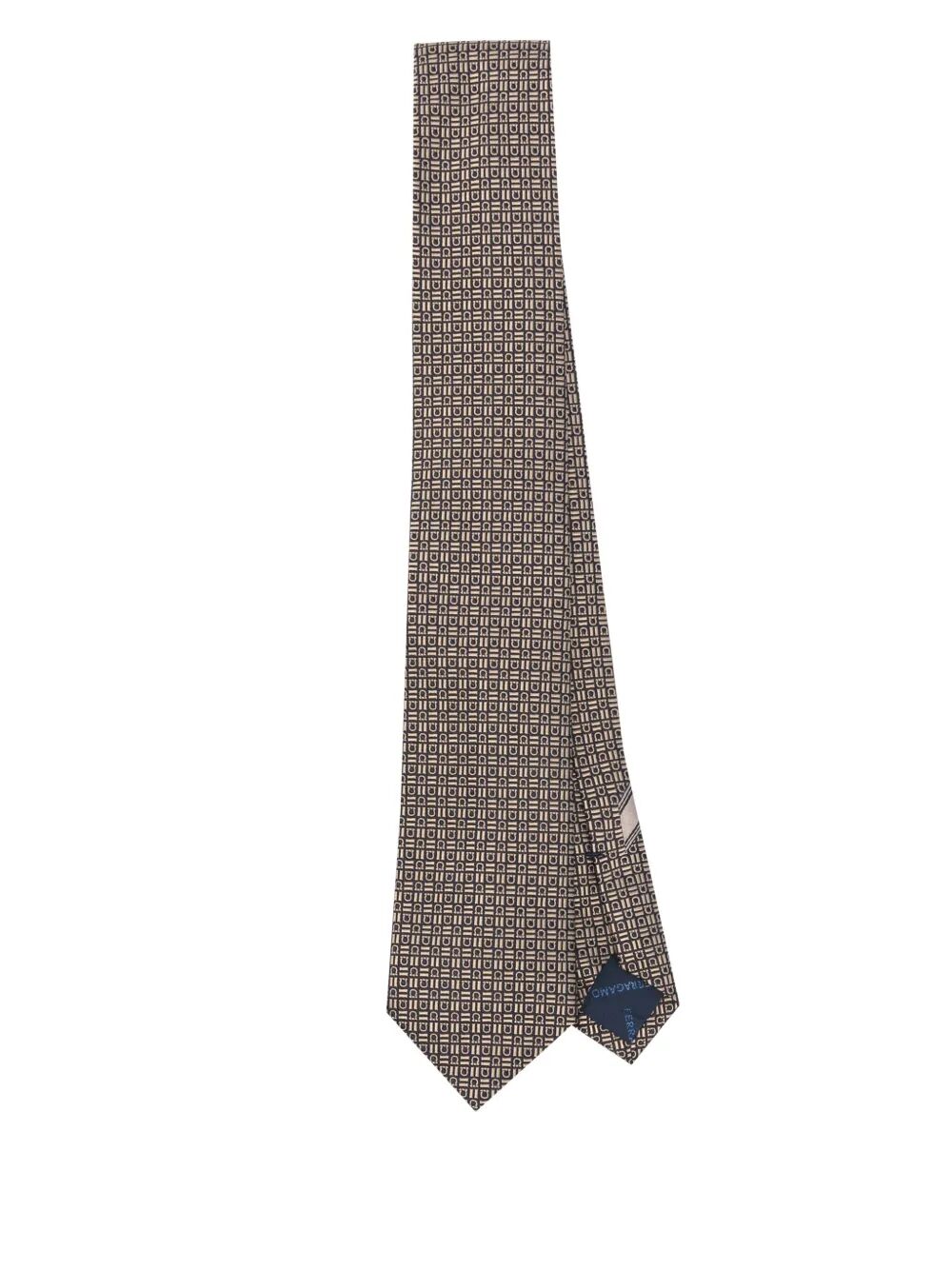 Ferragamo Gancini Hook Print Silk Tie - Fall/Winter 2025