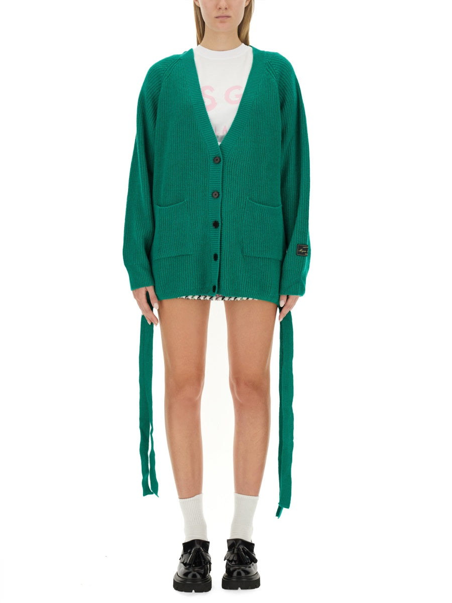 MSGM Oversized V-Neck Cardigan (S)