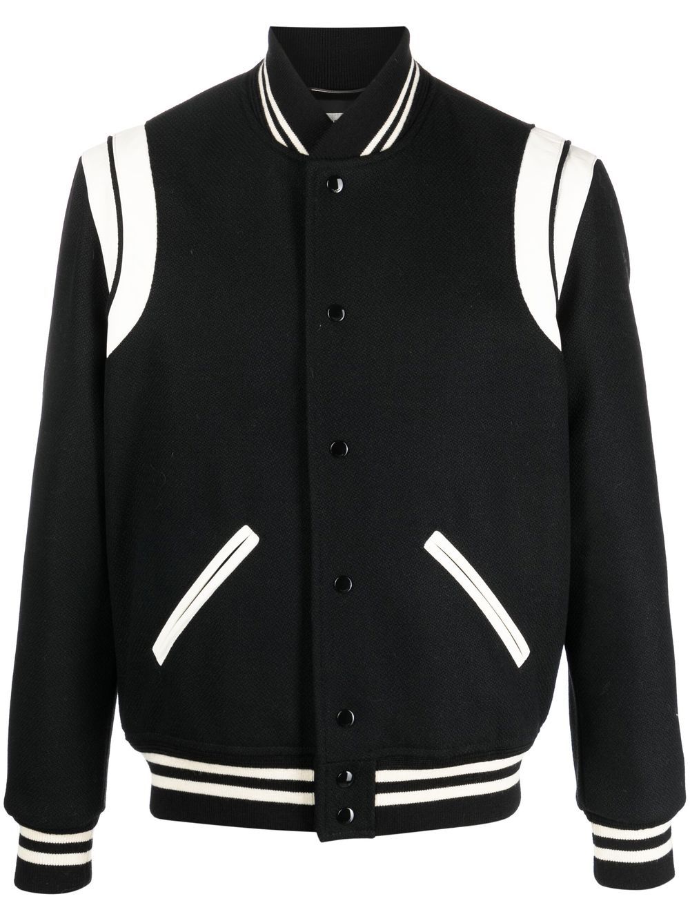 SAINT LAURENT Legendary Varsity Style Wool Bomber Jacket