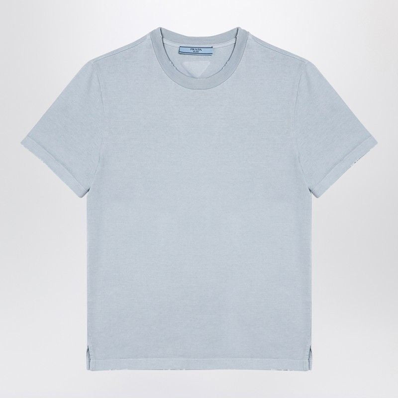 PRADA Cotton T-Shirt with Localized Edge Wear