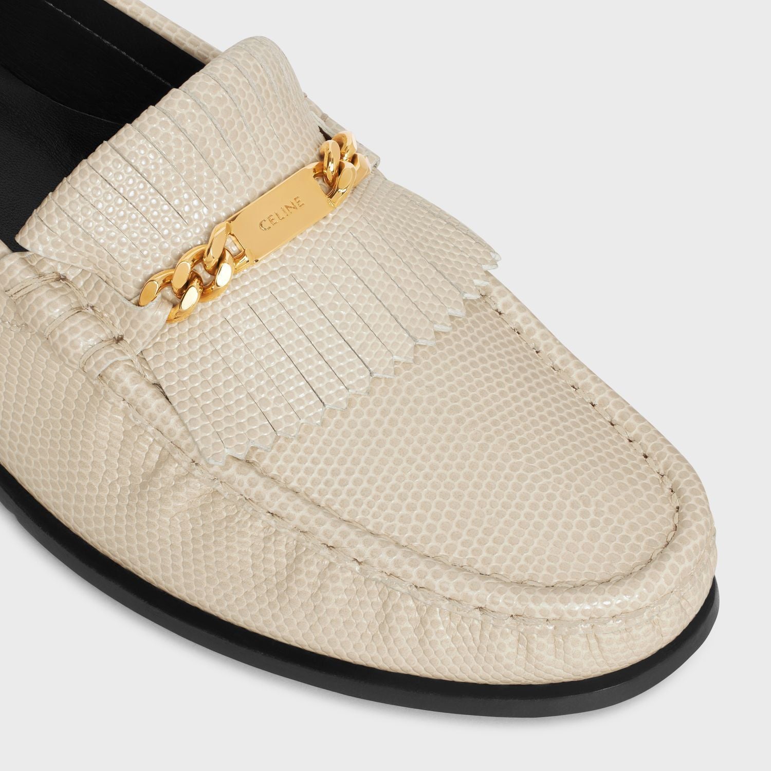 CELINE Fringe-Detail Calfskin Loafer for Women