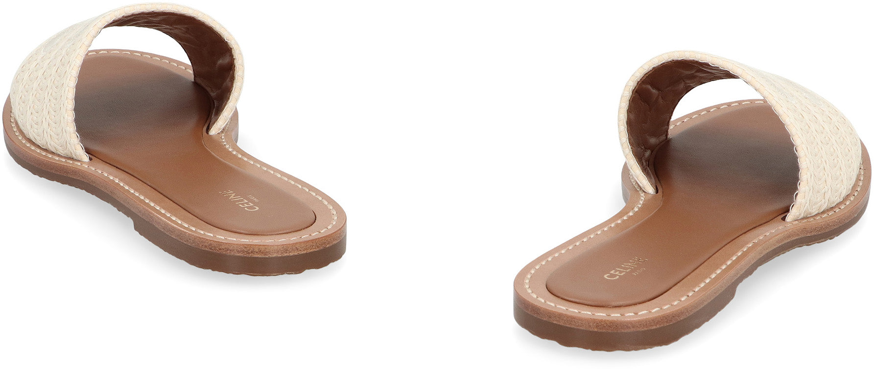 CELINE Round Toe Fabric Slide Sandals for Women - FW25