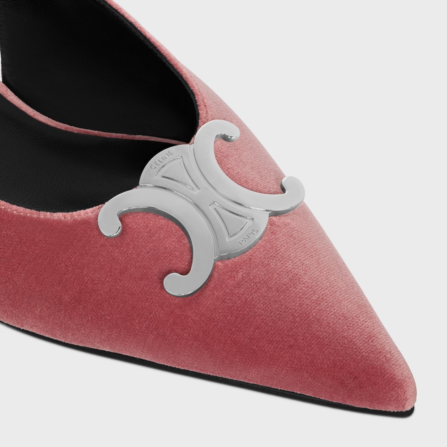 CELINE Alma Triomphe Velvet Flat Pumps for Women