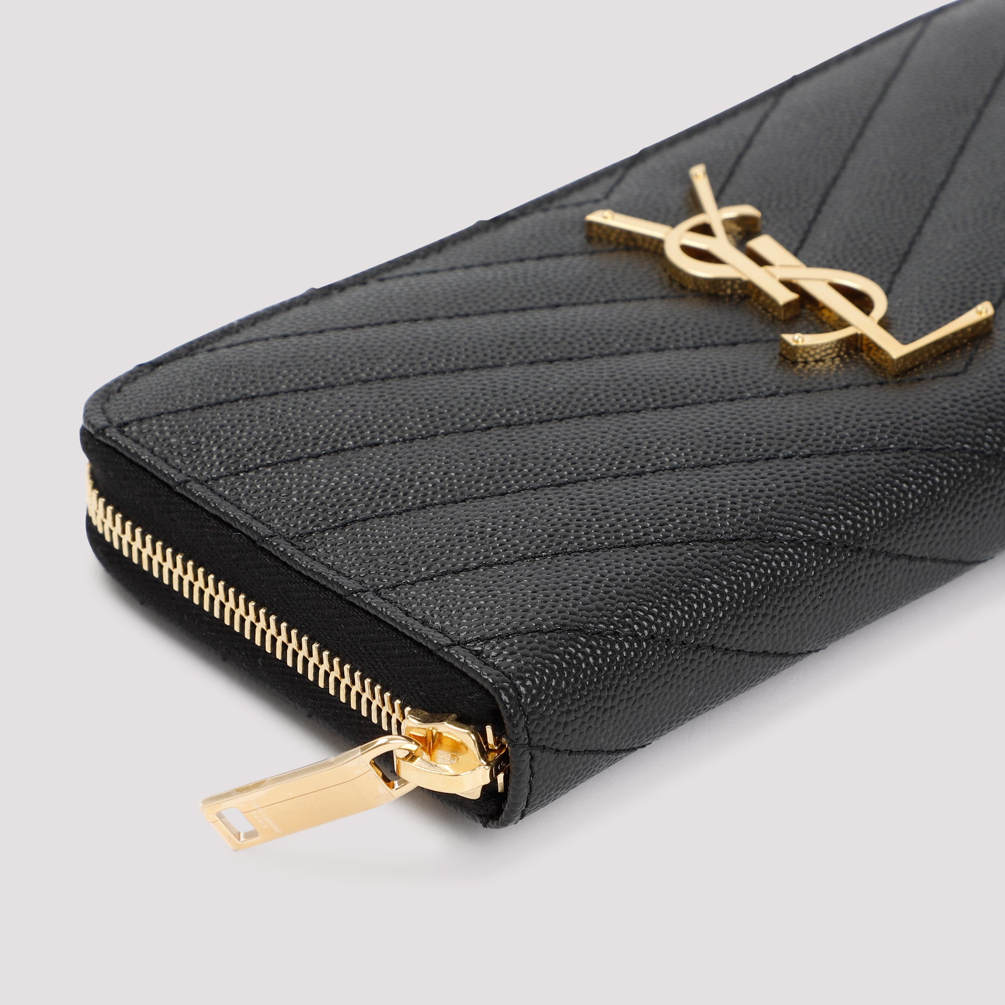 SAINT LAURENT Mini Zip-Around Monogram Wallet