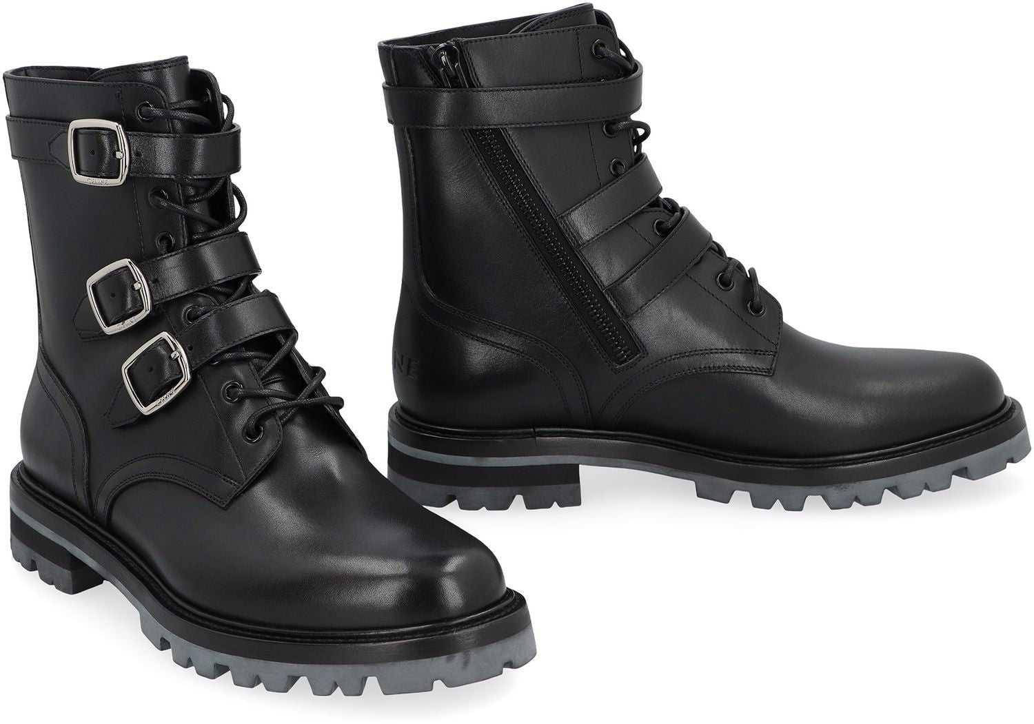 CELINE Maggie Leather Lace-Up Boots - Men's Size