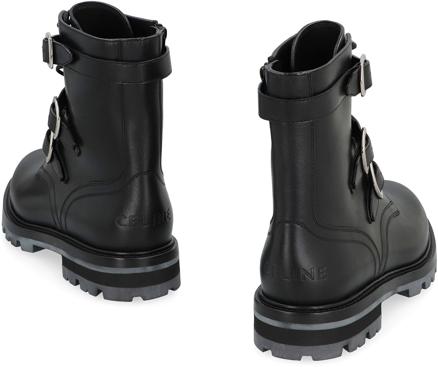 CELINE Maggie Leather Lace-Up Boots - Men's Size