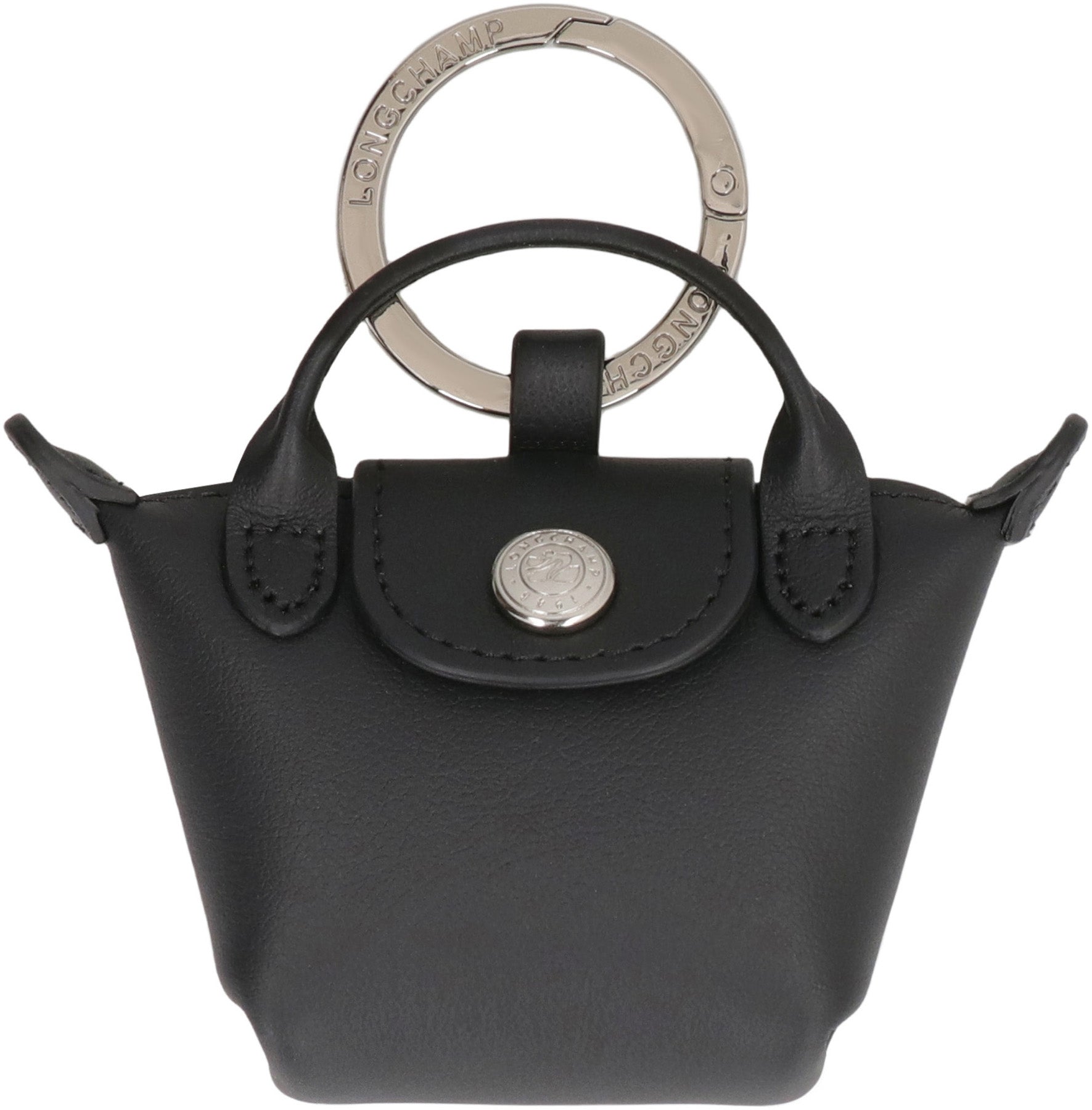 LONGCHAMP Mini Key Ring with Leather Detailing
