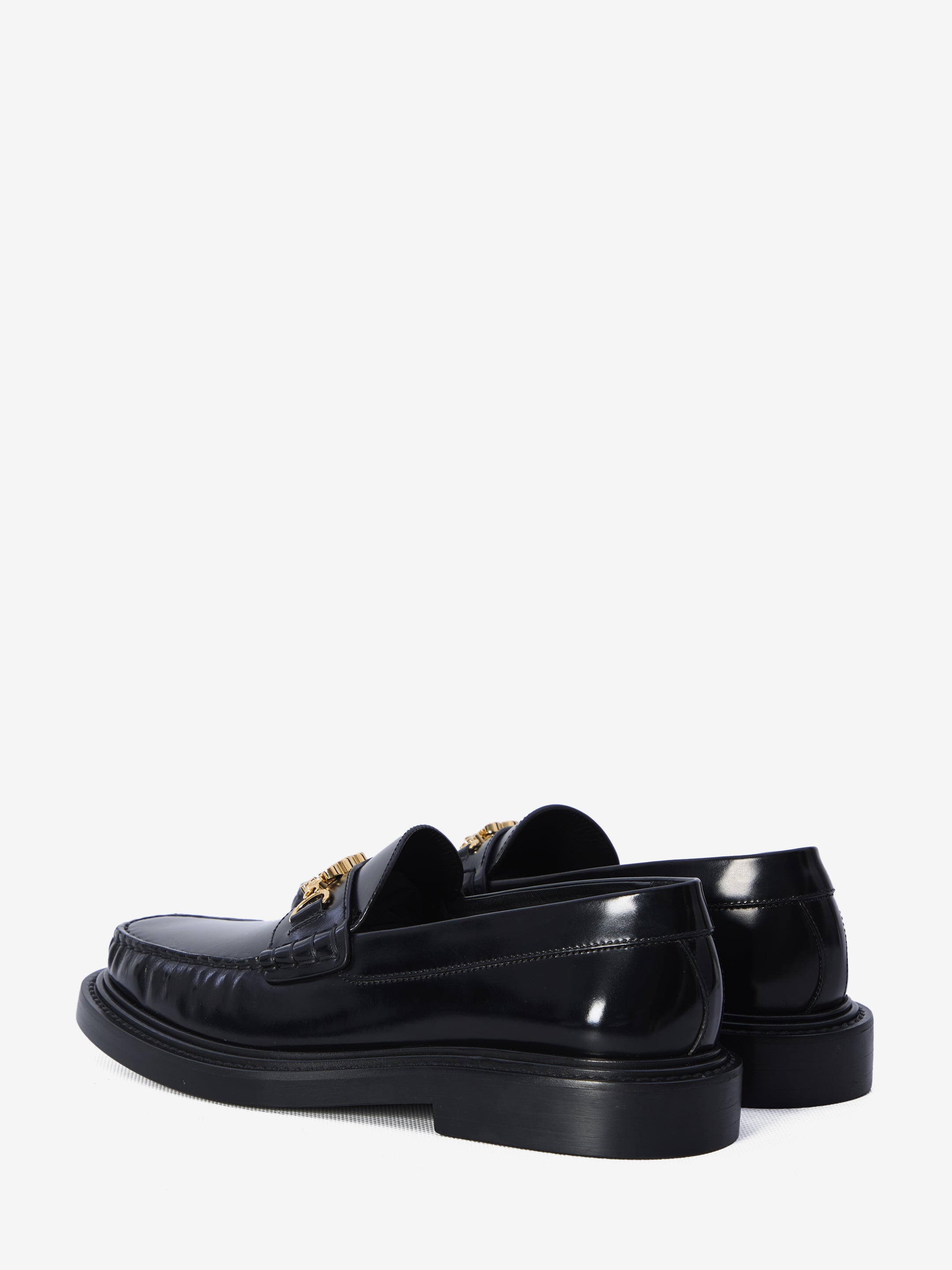 CELINE Polished Bullskin Chain Loafers for Women - Size 38NO
