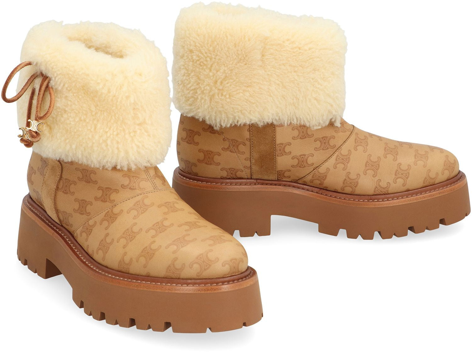 CELINE Triomphe Suede Ankle Boots for Women