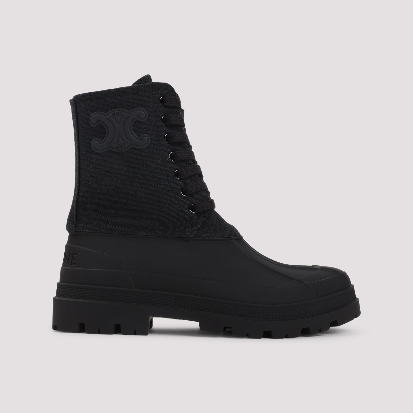 CELINE Triomphe Canvas Boots - Heel Height: 3cm