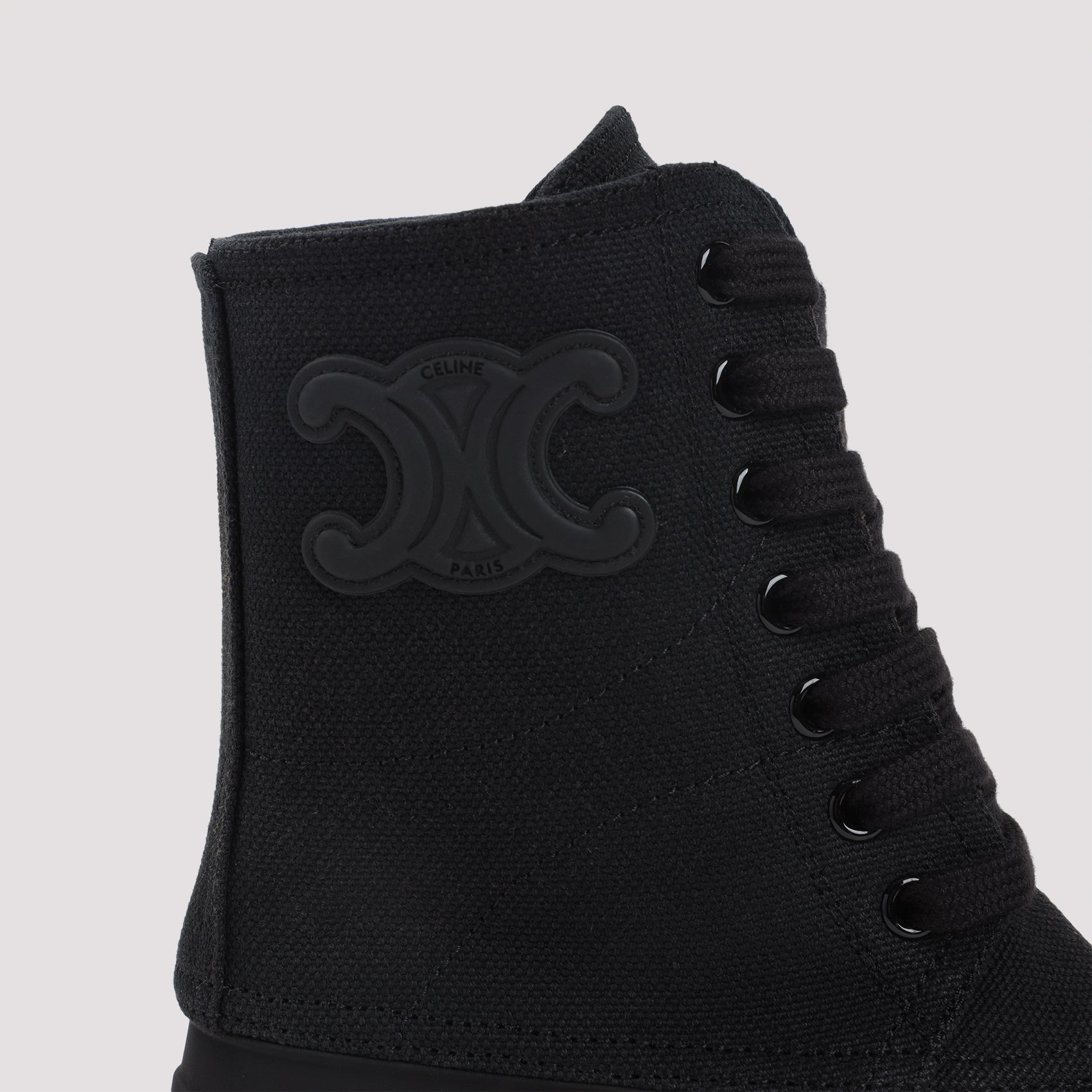 CELINE Triomphe Canvas Boots - Heel Height: 3cm