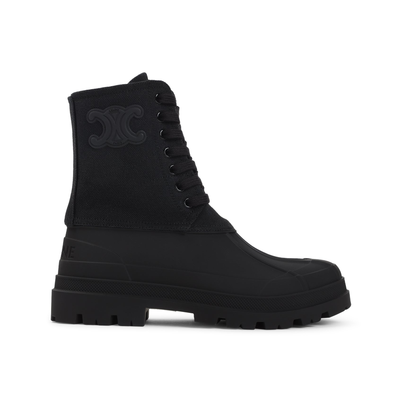 CELINE Triomphe Canvas Boots - Heel Height: 3cm