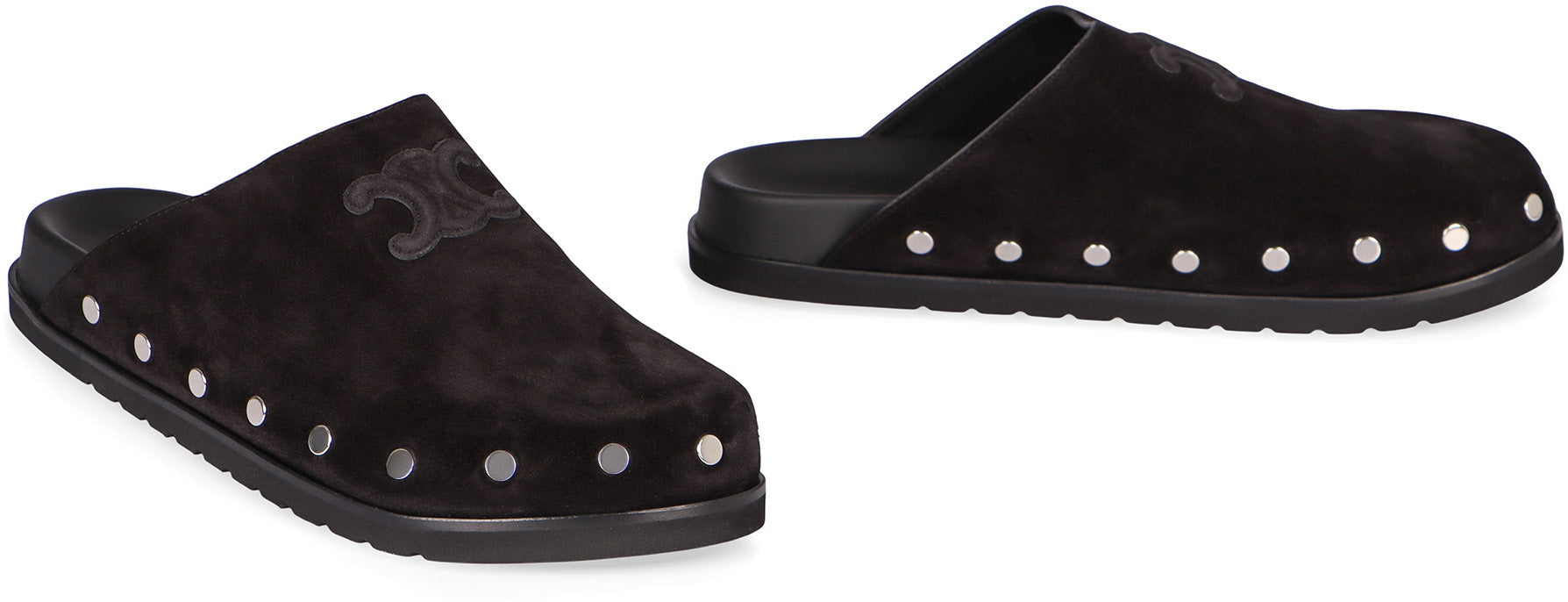 CELINE Pitea Suede Decorative Flat Sandals