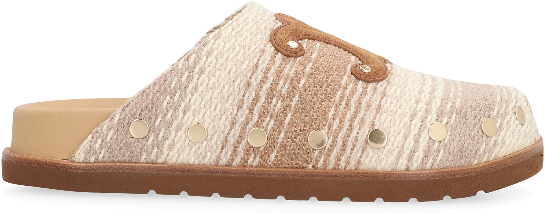 CELINE Cotton Fabric Flat Sandals for Women