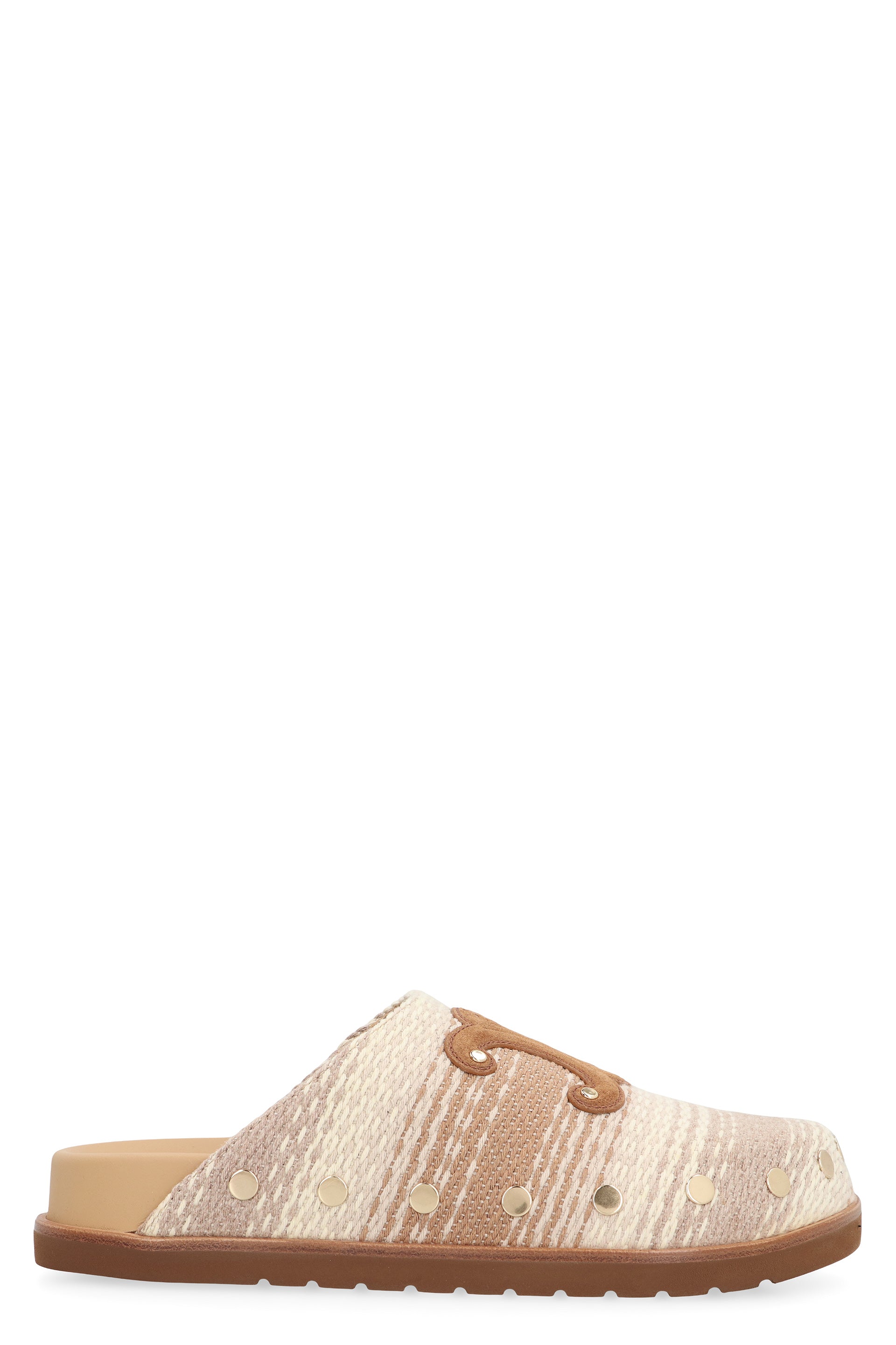 CELINE Cotton Fabric Flat Sandals for Women