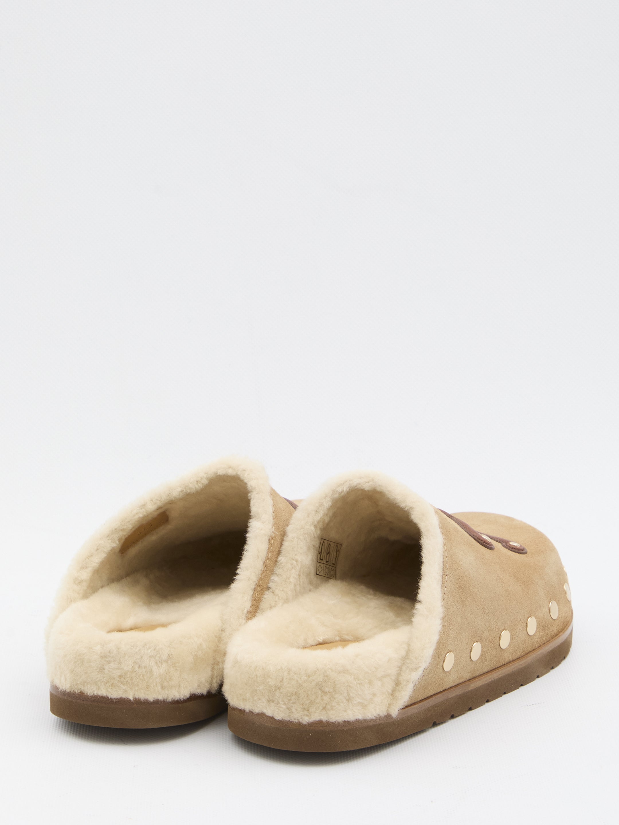 CELINE Triomphe Wedge 15mm Suede Leather Flat