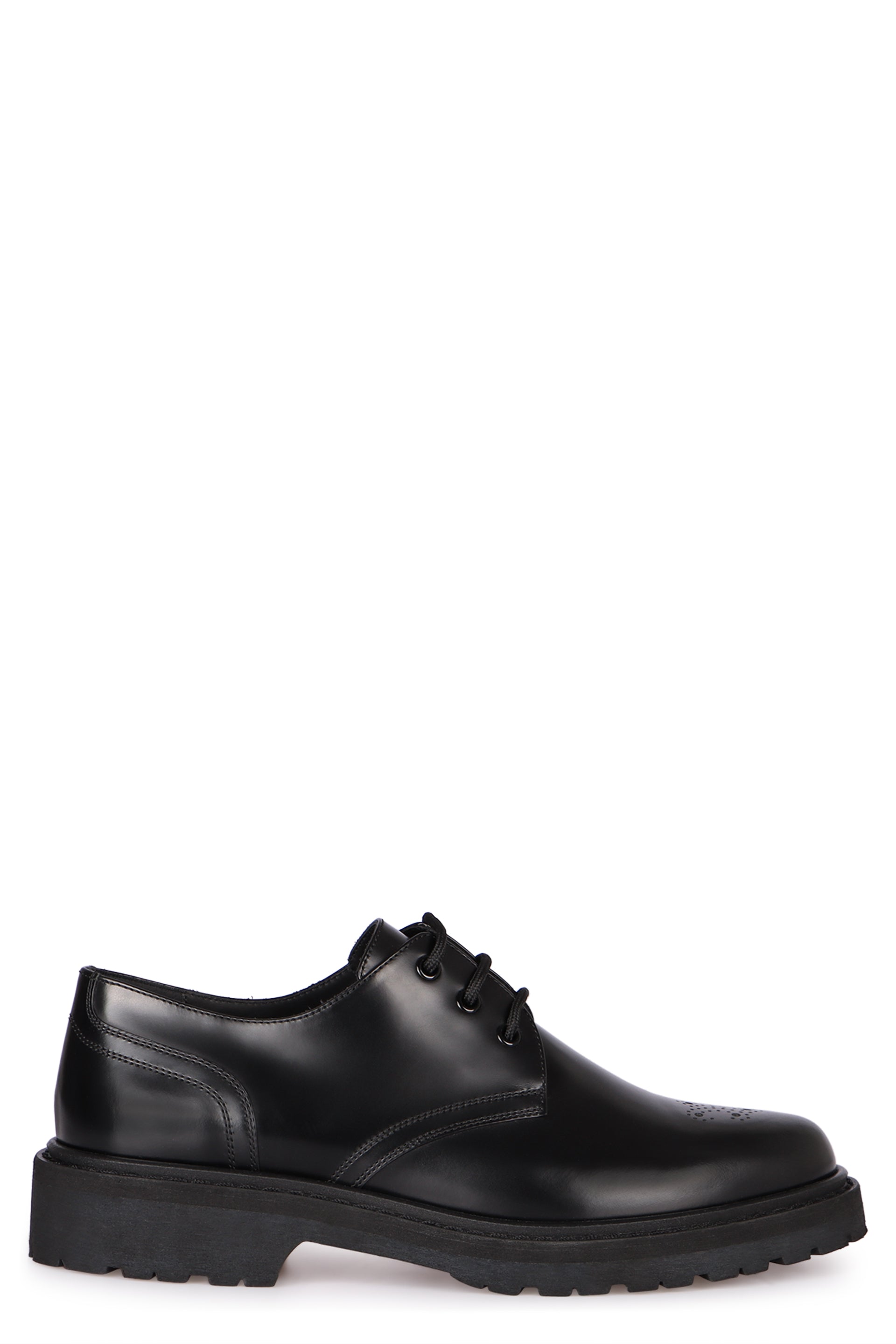CELINE Rugged Leather Lace-Up Derby Dress Shoes