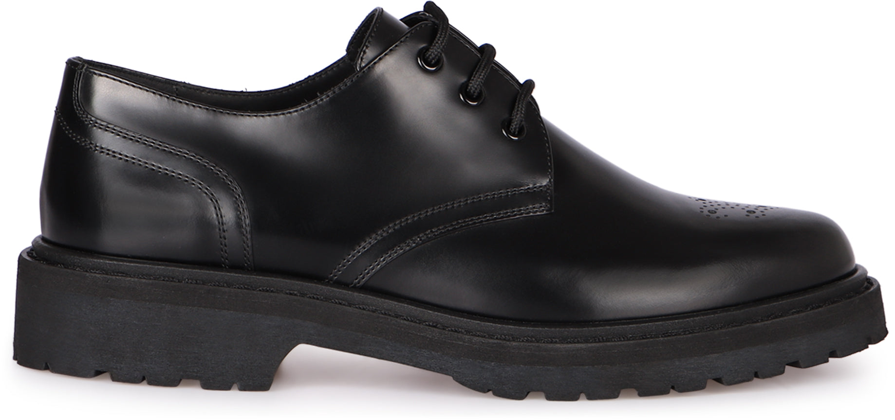 CELINE Rugged Leather Lace-Up Derby Dress Shoes