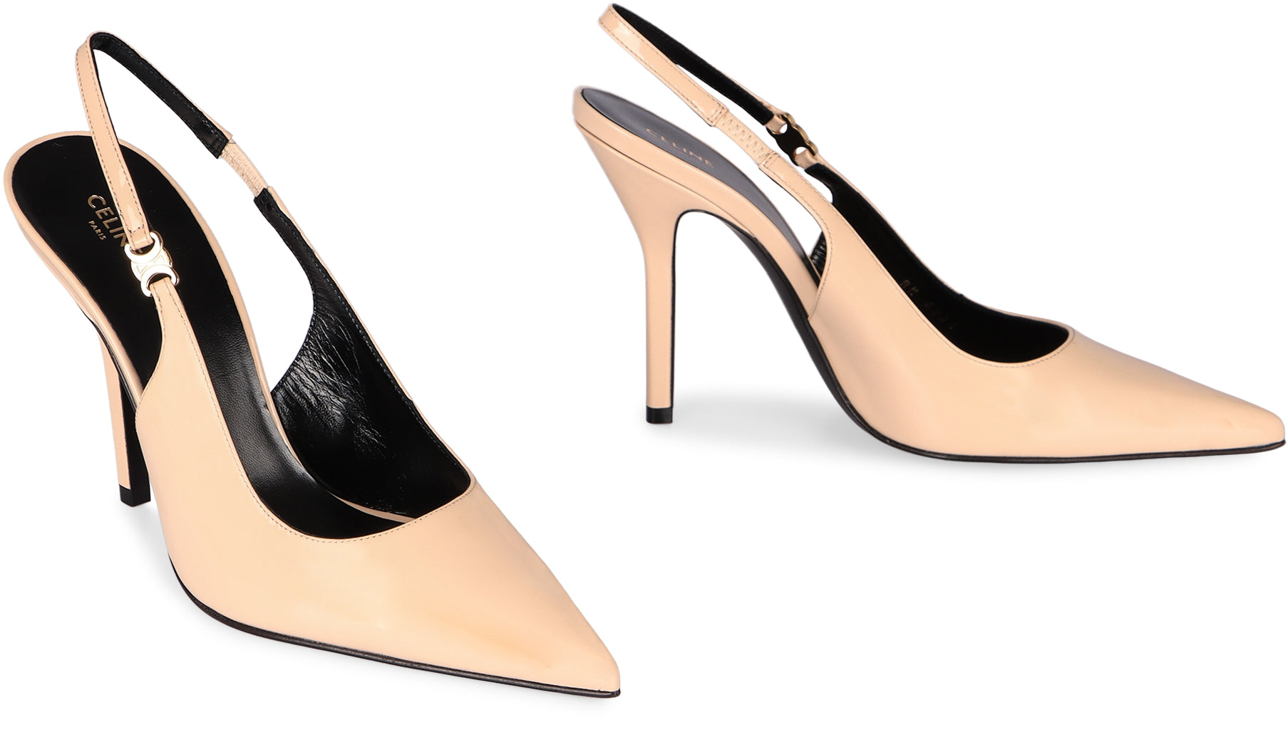 CELINE Patent Leather Slingback Pumps