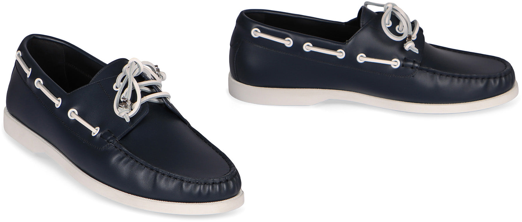 CELINE Leather Boat Shoes