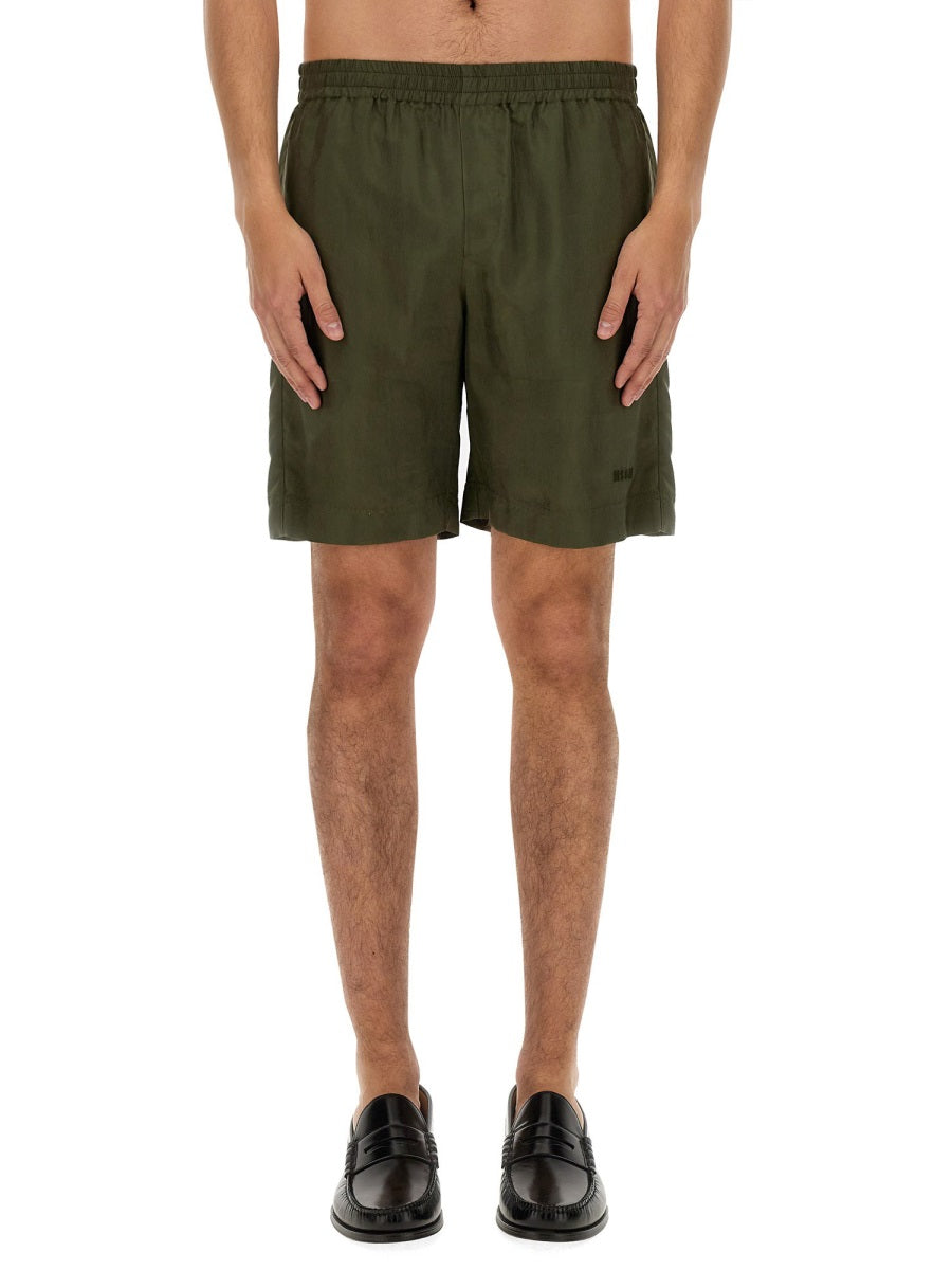 MSGM Men's Cupro Bermuda Shorts - Size 50
