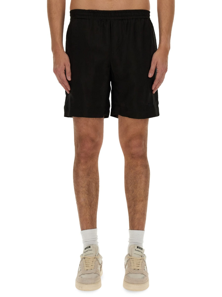 MSGM Men's Regular Fit Shorts with Logo - Size L