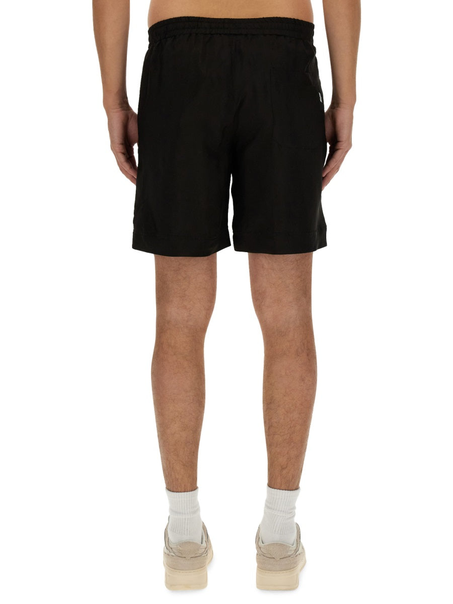 MSGM Men's Regular Fit Shorts with Logo - Size L