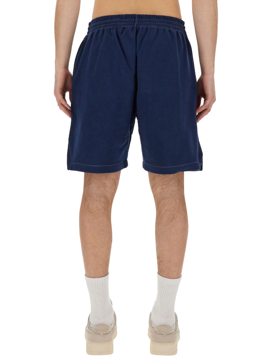 MSGM Men's Bermuda Shorts with Embroidered Logo - Regular Fit Size L