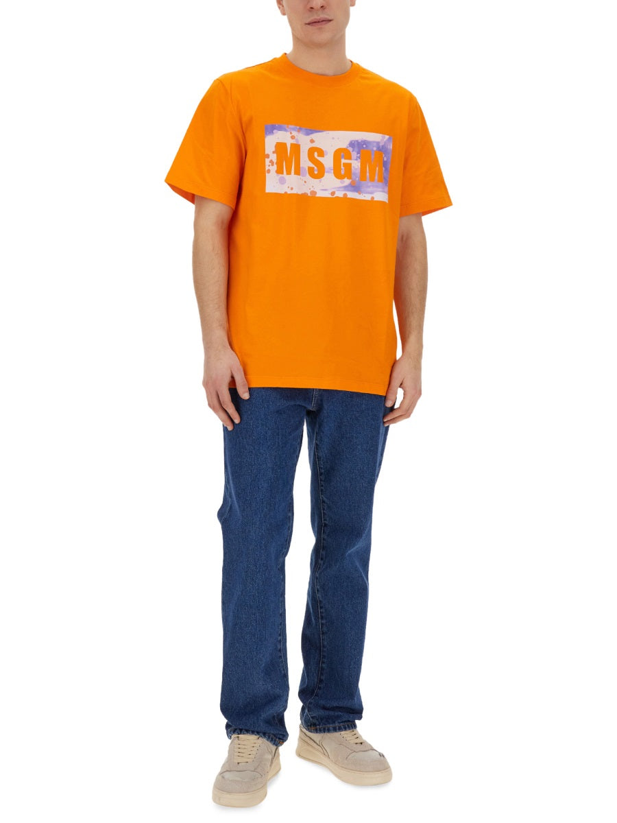 MSGM Regular Fit Logo T-Shirt - Size L